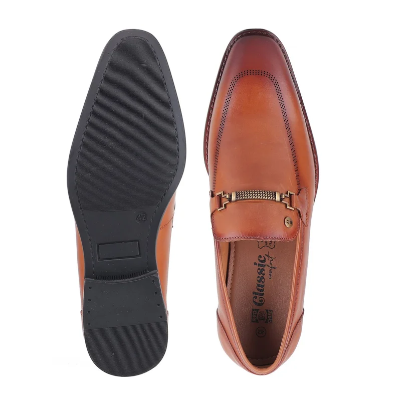 Red Chief حذاء رجالي رسمي مريح من الجلد الطبيعي سهل الارتداء |  بني